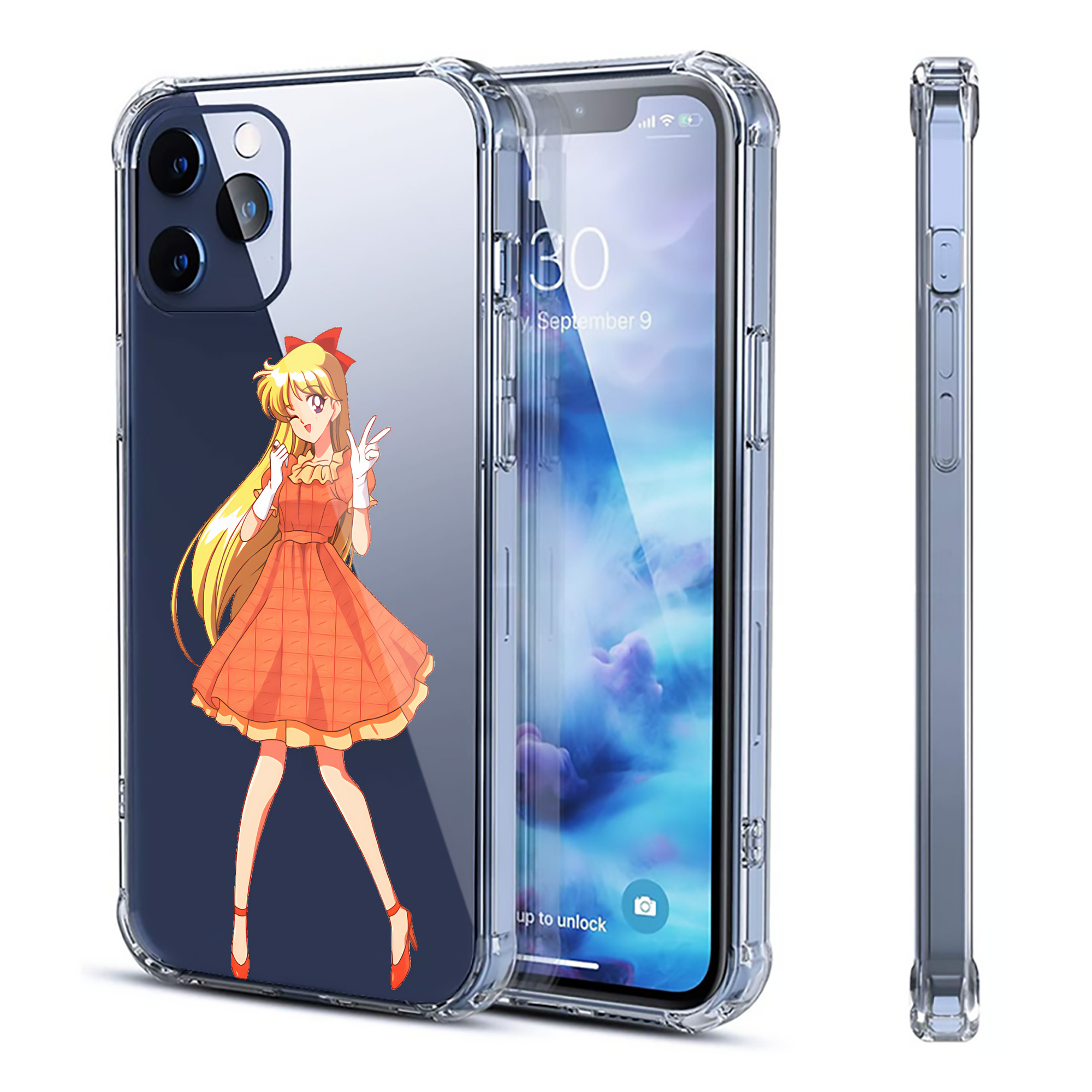 （画像用） 美少女戦士セーラームーン 愛野 美奈子 あいの みなこ Sailor Moon Aino Minako 【iPhone 12シリーズ対応】透明スマホケース（クリアソフトケース）